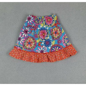 Hanna Andersson Size 6-7 (120) Girls Floral Cotton Tiered Ruffle Skirt